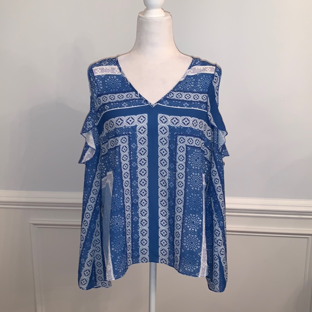Aqua Blue Blouse Size Large